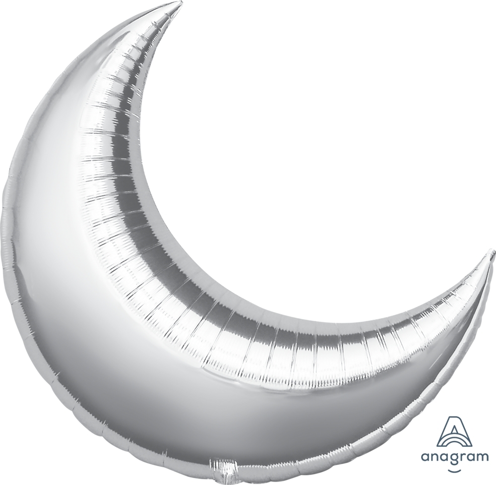 MiniShape - Crescent Moon Silver 17" Air-fill balloon 