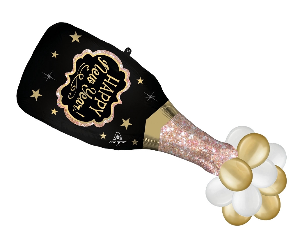 New Year Bubbly Champagne Bottle Balloon
