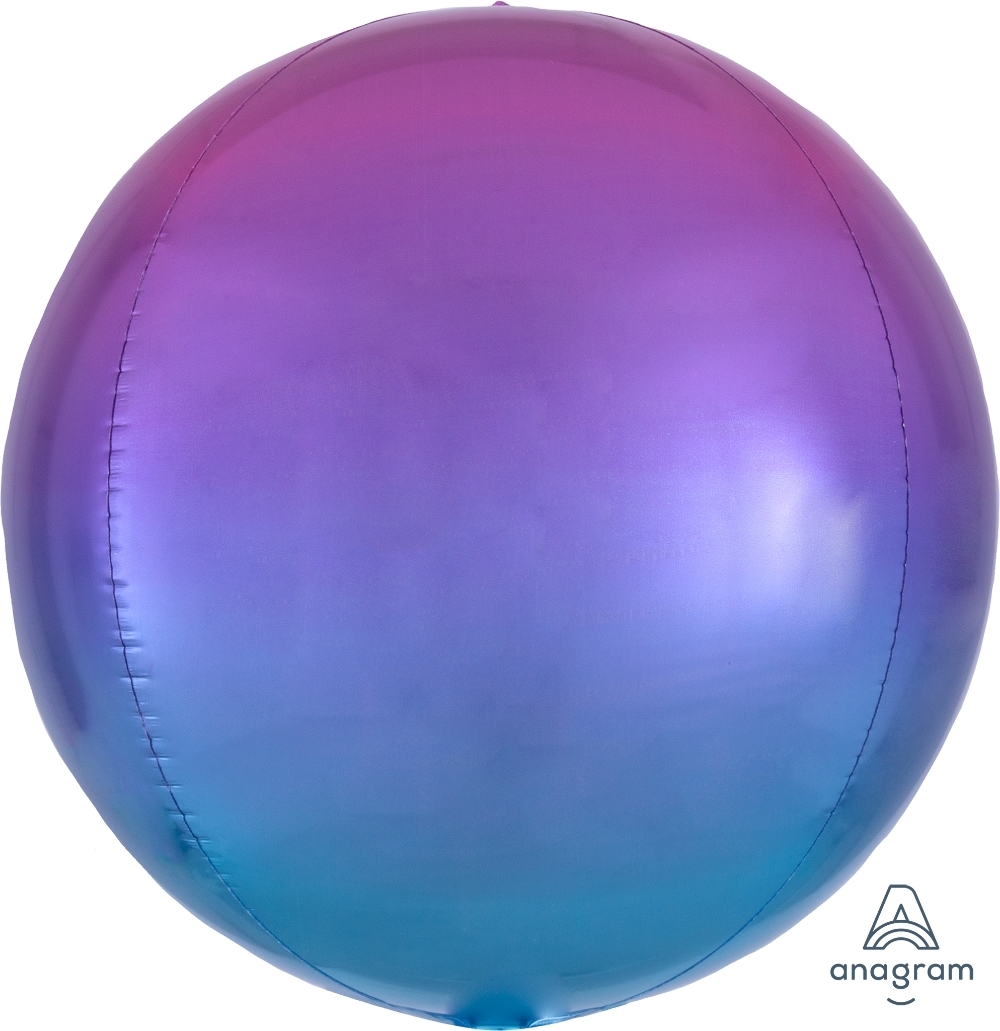 Ombre Orbz Red & Blue balloon