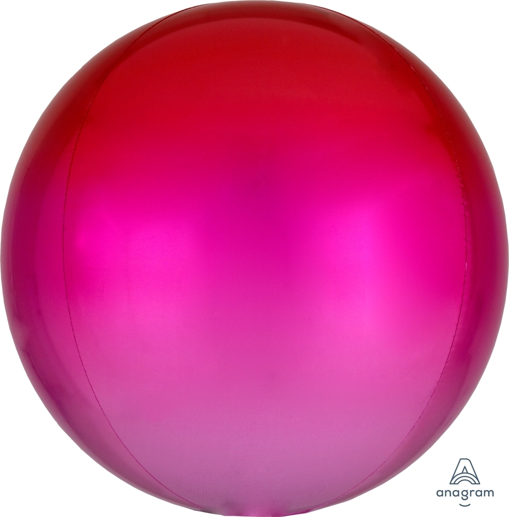 Ombre Orbz Red & Pink balloon