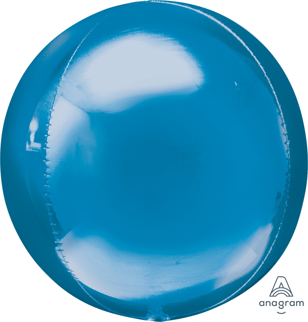 Metallic Blue Orbz balloon *unpacked