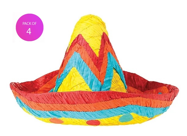 (4) Pinata -  Sombrero - Pack of 4