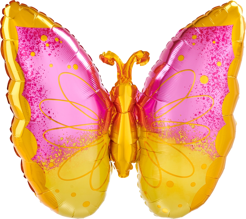 Pink & Yellow Butterfly Balloon