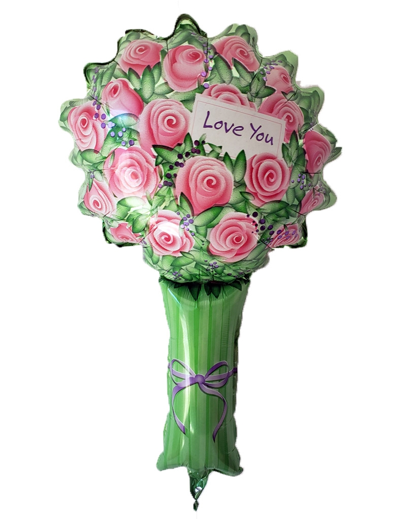 Pink Rose Love You Bouquet Super Shape balloon