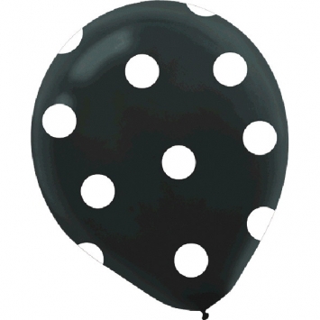 Black with White Polka Dots balloons
