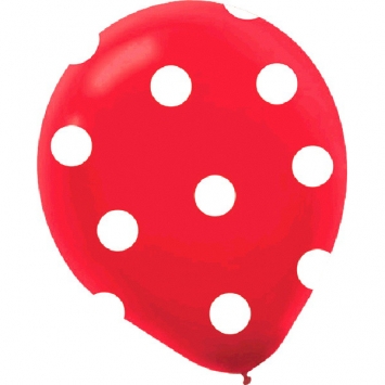 Red with White Polka Dots balloons