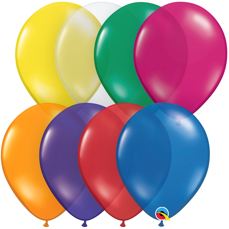 Q (100) 11" Jewel Assorted balloons
