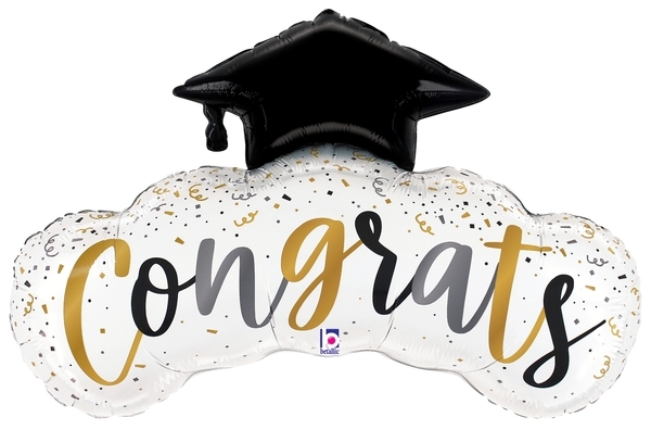 Satin Congrats Confetti Diploma Grad balloon