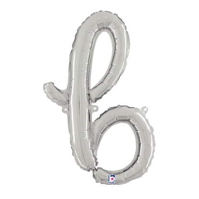 Script Letter B Silver - Self Sealing Air Fill balloon