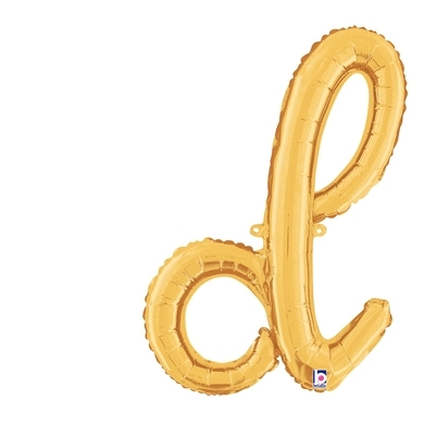 Script Letter D Gold - Self Sealing Air Fill balloon
