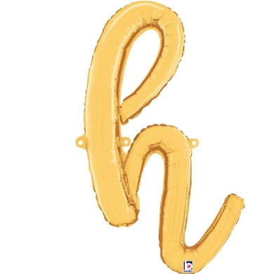 Script Letter H Gold - Self Sealing Air Fill balloon