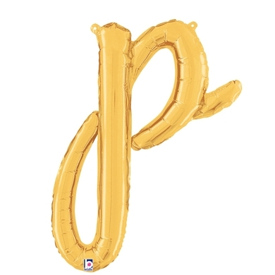 Script Letter P Gold - Self Sealing Air Fill balloon