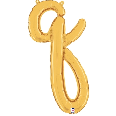 Script Letter Q Gold - Self Sealing Air Fill balloon