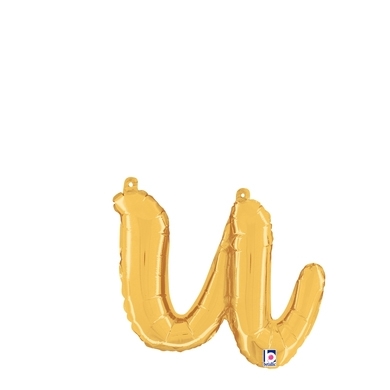 Script Letter U Gold - Self Sealing Air Fill balloon