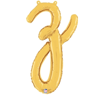Script Letter Z Gold - Self Sealing Air FilL balloon