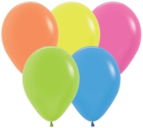 SEM (100) 5" Neon Assorted (5 colors) balloons