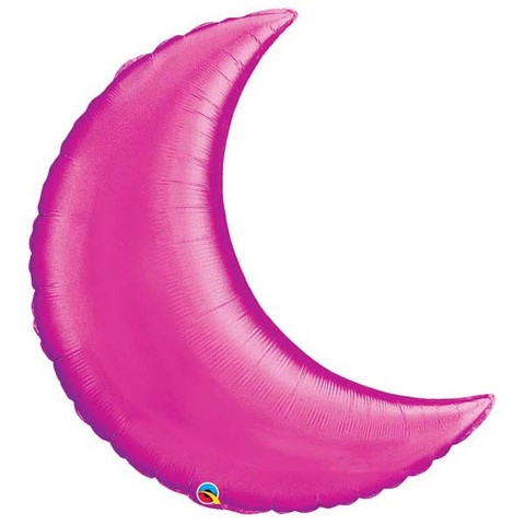 Shape - 35" Crescent Moon - Magenta balloon