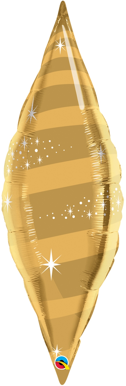 Shape - 38" Taper Swirl - Gold balloon