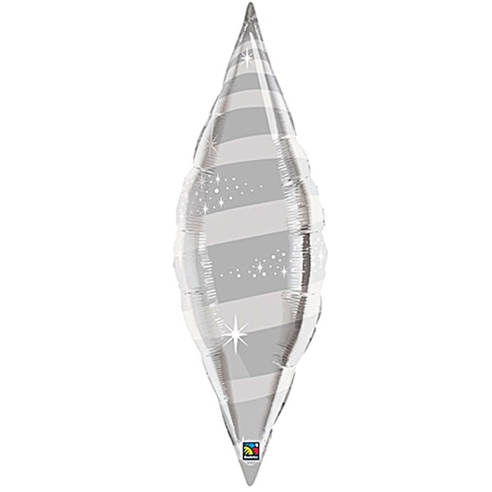 Shape - 38" Taper Swirl - Silver balloon