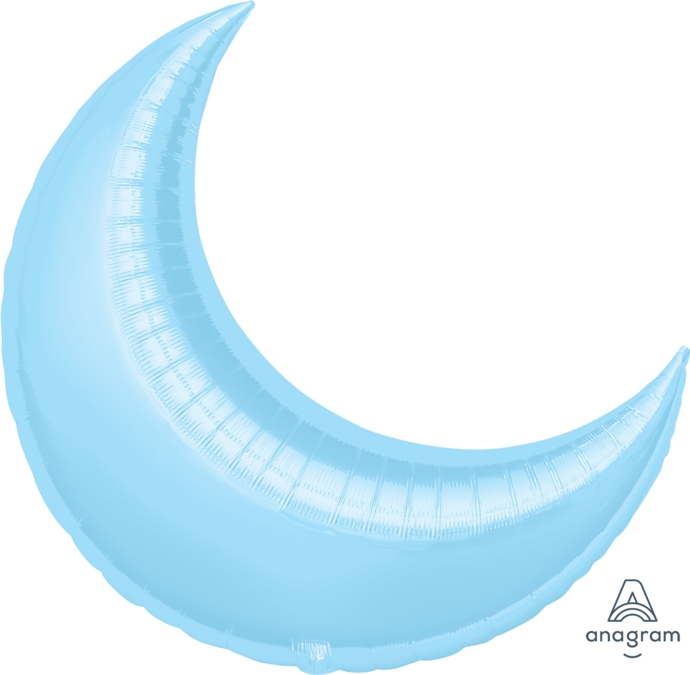 Shape Cresent Moon Pastel Blue 35" balloon