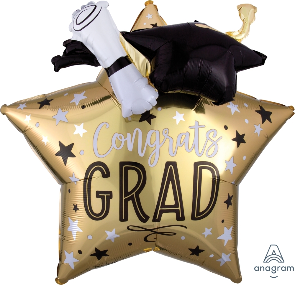 Shape - Multi Balloon Grad Star, Cap & Diploma balloon