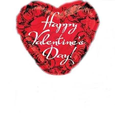 V - 4" Foil - Valentine Red/Black Heart balloon