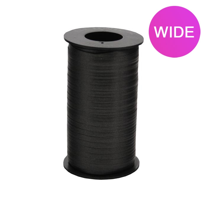 WIDE Curly Ribbon - Black - 3/8" x 250 yds