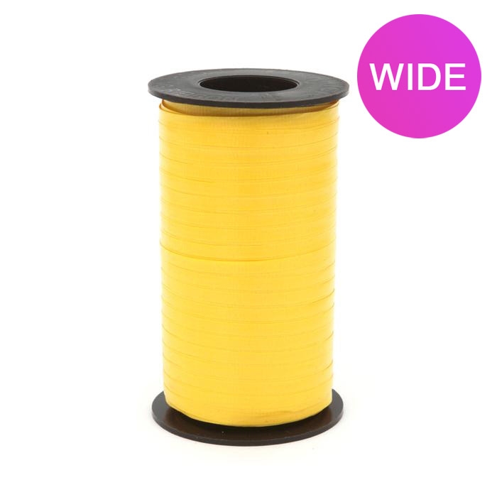 WIDE Curly Ribbon - Sunshine Yellow - 3/8" x 250 yds